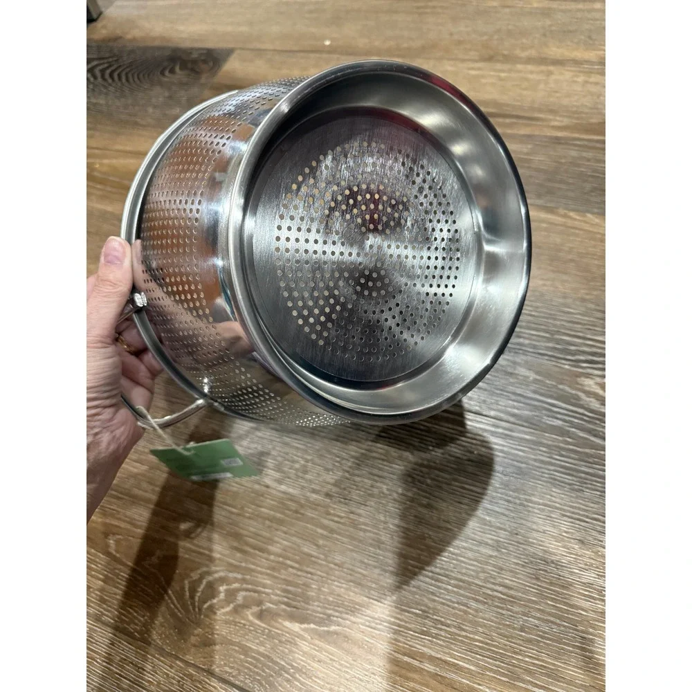 Set 2 Figmint Stainless Steel Colander 3.5 Quart Silver Kitchen Strainer Handles